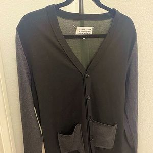 Maison Margiela Grey/Black Wool Gauge 14 Cardigan